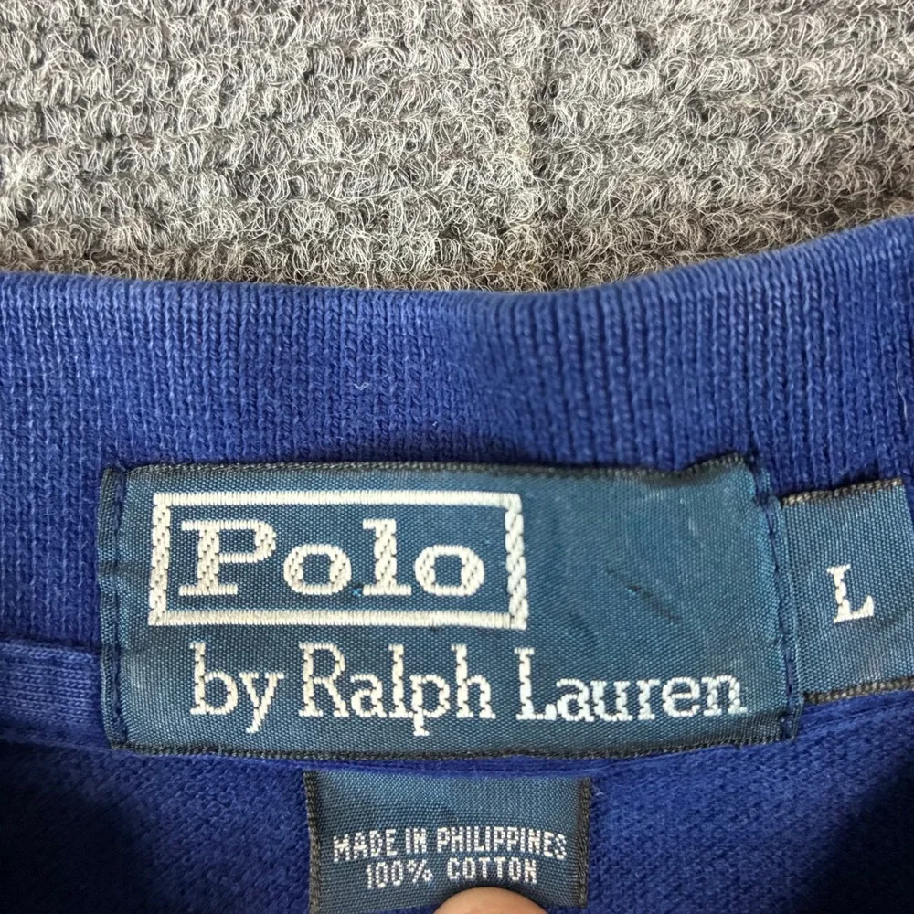 VTG Polo Ralph Lauren Mens Size Large Blue Lime Green Pony Mesh Pique Polo Shirt